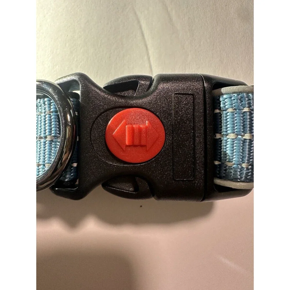 Waterproof Air Tag Dog Collar Holder Light Blue With Quick Release Lock, Large